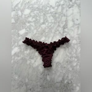 SKIMS XXS Ruffled Burgundy Bottoms
